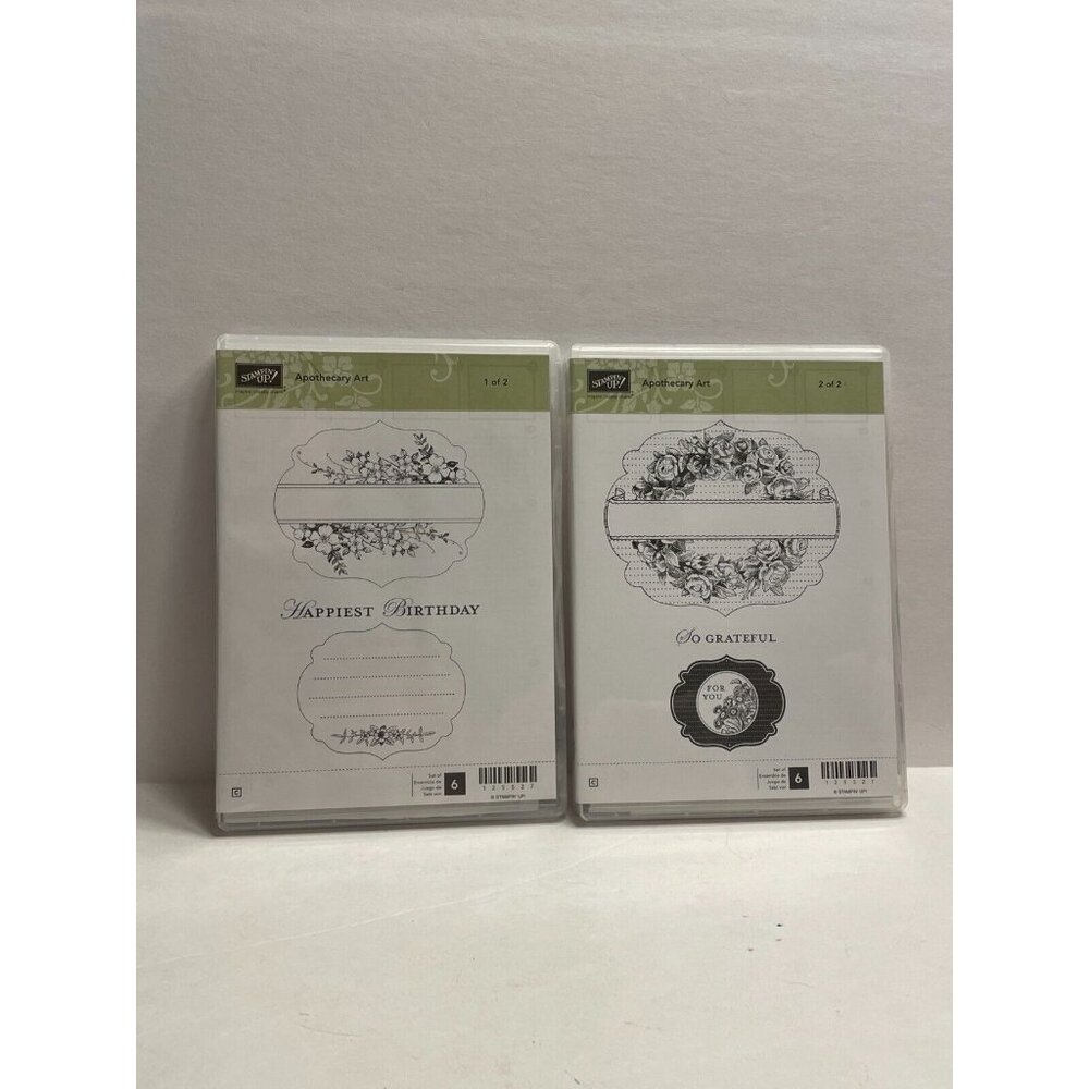 Stampin Up Apothecary Art 1 & 2 Rubber Stamps Set of 6 #125527 Stampin' Stamping